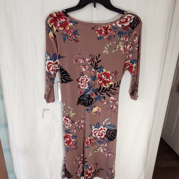 A size small brown with flower pattern French Laundry dress - Picture 2 of 4